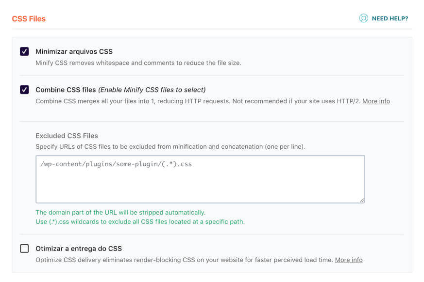 Configuração de CSS files